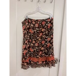 Vintage Y2K Fairycore Midi Frilled Skirt Floral Whimseygoth Boho
